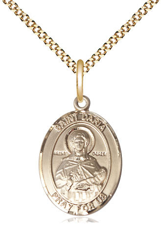 Extel Medium Oval 14kt Gold Filled St. Daria Pendant with 18" chain, Made in USA