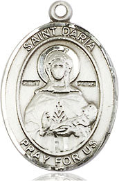Extel Medium Oval Pewter St. Daria Pendant with 18" chain, Made in USA