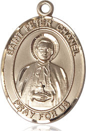 Extel Medium Oval 14kt Gold Filled St. Peter Chanel Medal, Made in USA