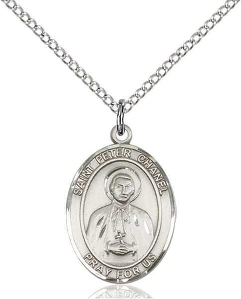 Extel Medium Oval Sterling Silver St. Peter Chanel Pendant with 18" chain, Made in USA