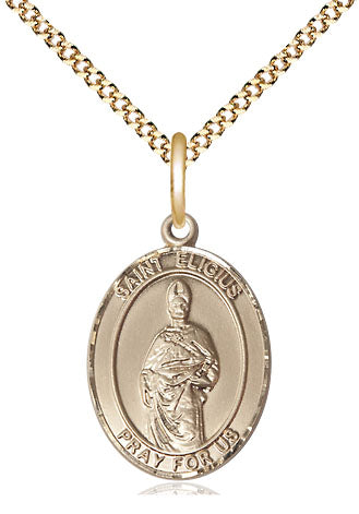 Extel Medium Oval 14kt Gold Filled St. Eligius Pendant with 18" chain, Made in USA