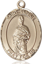 Extel Medium Oval 14kt Gold Filled St. Eligius Pendant with 18" chain, Made in USA