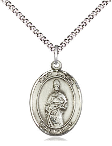 Extel Medium Oval Pewter St. Eligius Pendant with 18" chain, Made in USA