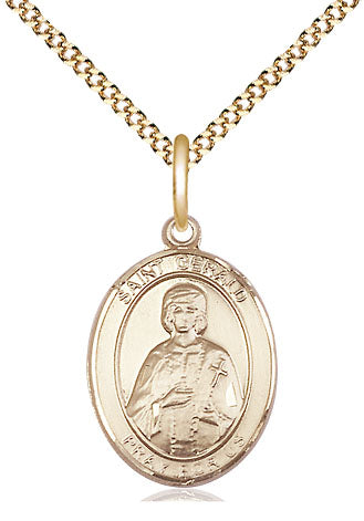 Extel Medium Oval 14kt Gold Filled St. Gerald Pendant with 18" chain, Made in USA