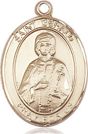 Extel Medium Oval 14kt Gold Filled St. Gerald Pendant with 18" chain, Made in USA