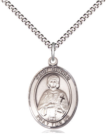 Extel Medium Oval Pewter St. Gerald Pendant with 18" chain, Made in USA