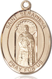 Extel Medium Oval 14kt Gold Filled St. Seraphina Medal, Made in USA