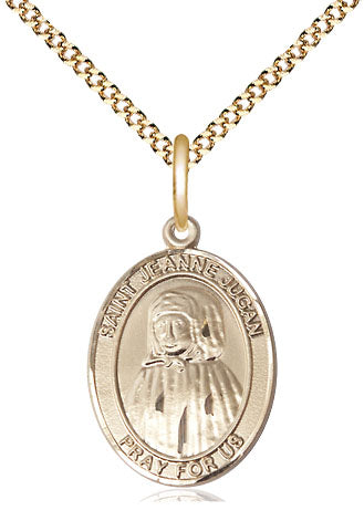 Extel Medium Oval 14kt Gold Filled St. Jeanne Jugan Pendant with 18" chain, Made in USA