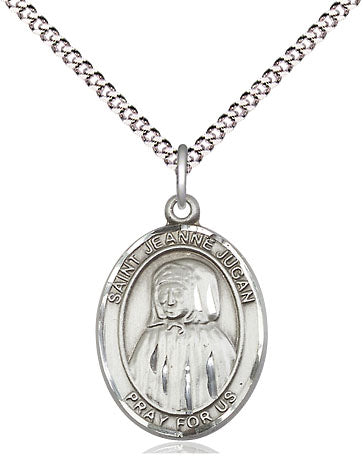 Extel Medium Oval Pewter St. Jeanne Jugan Pendant with 18" chain, Made in USA