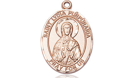 Extel Medium Oval 14kt Gold Filled St. Lydia Purpuraria Medal, Made in USA