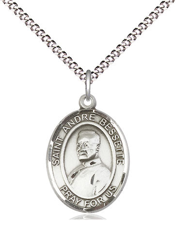 Extel Medium Oval Pewter St. Andre Bessette Pendant with 18" chain, Made in USA