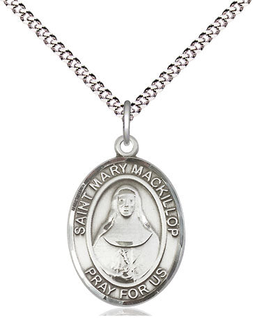 Extel Medium Oval Pewter St. Mary Mackillop Pendant with 18" chain, Made in USA