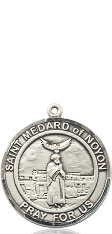 Extel Medium Round Pewter St. Medard of Noyon Medal Pendant, Made in USA