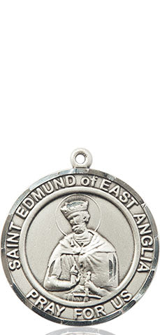 Extel Medium Round Pewter St. Edmund of East Anglia Medal Pendant, Made in USA