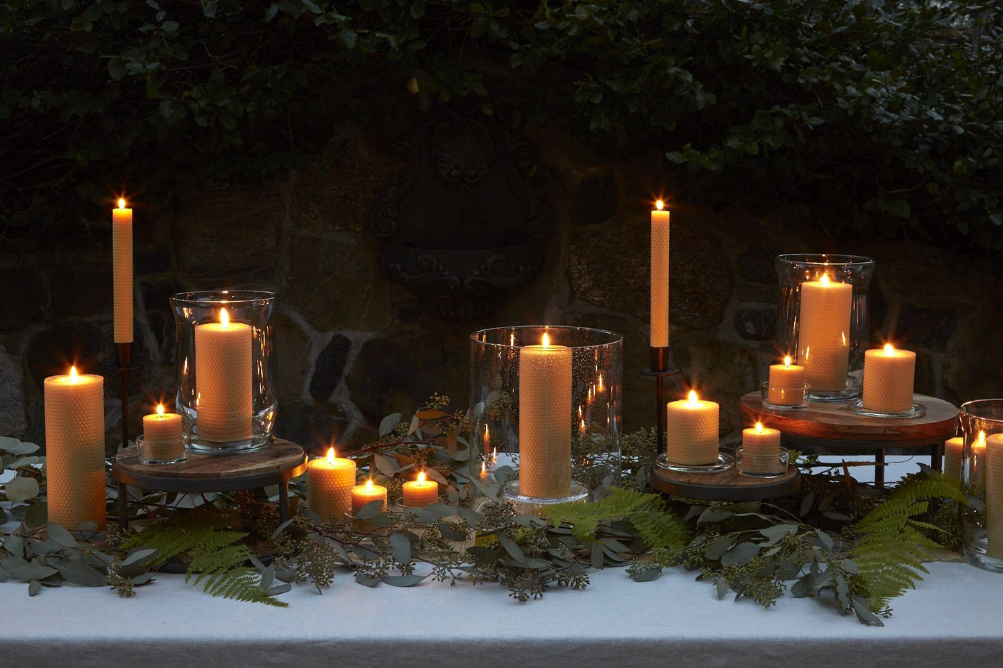 8 Inch Hand-Rolled Beeswax Taper Candles for Elegant Lighting