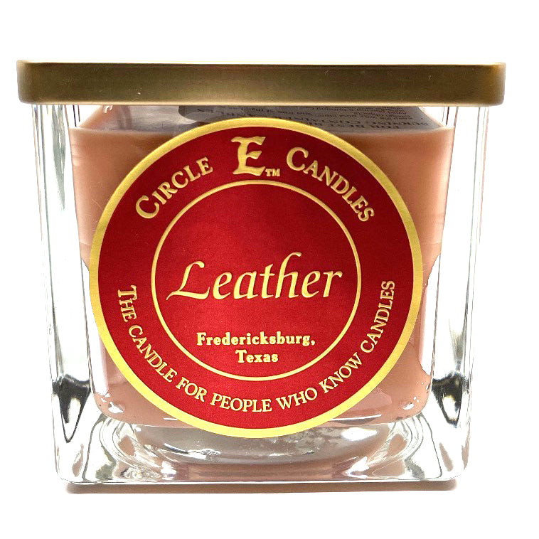 Circle E Candles, Leather Scent, Large Size Jar Candle, 43oz, 4 Wicks
