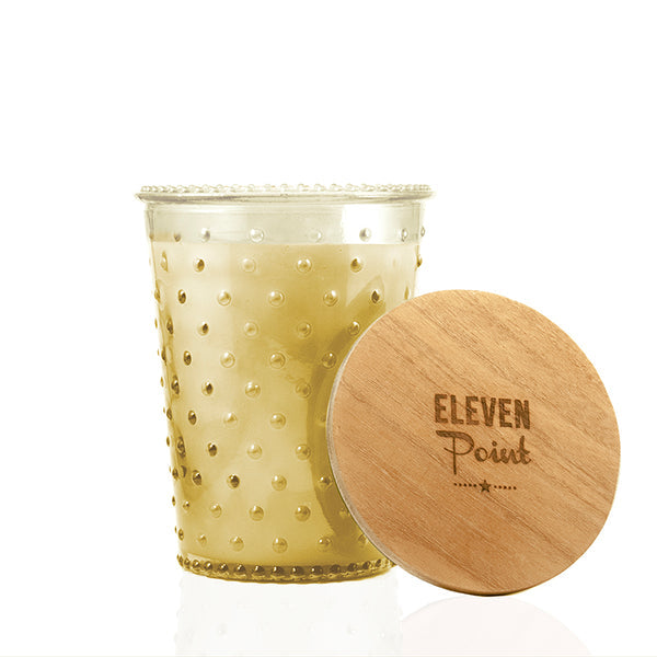 Eleven Point Candles, Lover's Lane Scent, Butter Hobnail Jar, All Season Scent