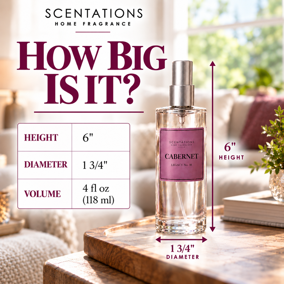Scentations Room Spray, Cabernet Legacy No. 98, 4 oz