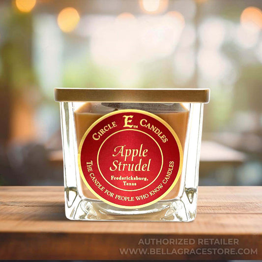 Circle E Candles, Apple Strudel Scent, Medium Size Jar Candle, 22oz, 2 Wicks