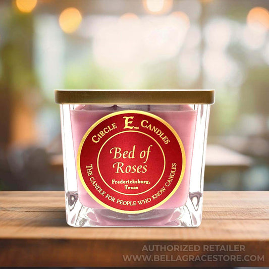 Circle E Candles, Bed of Roses Scent, Medium Size Jar Candle, 22oz, 2 Wicks