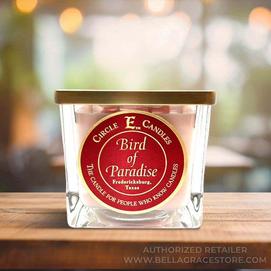 Circle E Candles, Bird of Paradise Scent, Small Size Jar Candle, 8oz, 1 Wick