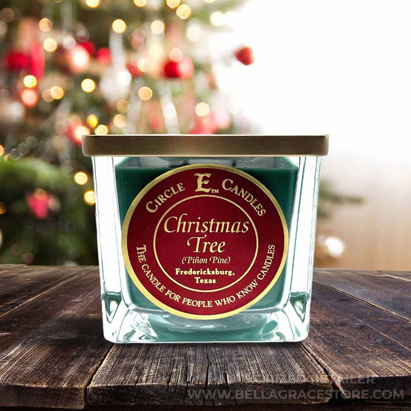 Circle E Candles, Christmas Tree, Medium Size Jar Candle, 22oz, 2 Wicks