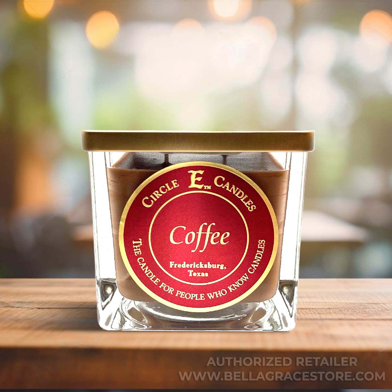 Circle E Candles, Coffee Scent, Medium Size Jar Candle, 22oz, 2 Wicks