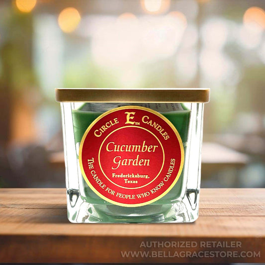 Circle E Candles, Cucumber Garden Scent, Medium Size Jar Candle, 22oz, 2 Wicks