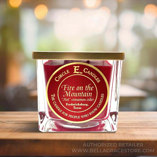 Circle E Candles, Fire on the Mountain Scent, Small Size Jar Candle, 8oz, 1 Wick
