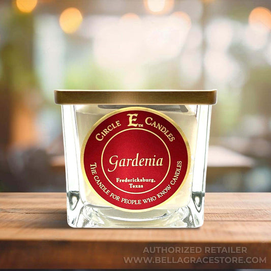 Circle E Candles, Gardenia Scent, Small Size Jar Candle, 8oz, 1 Wick