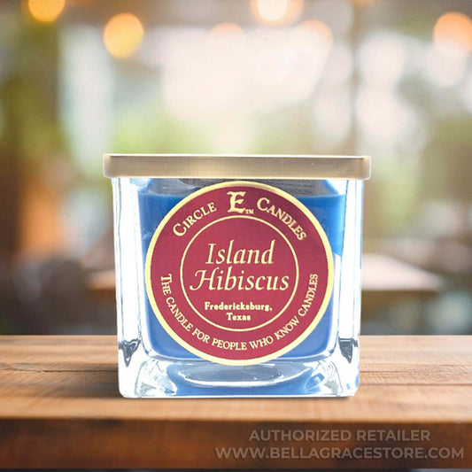 Circle E Candles, Island Hibiscus Scent, Small Size Jar Candle, 8oz, 1 Wick