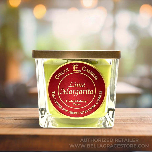 Circle E Candles, Lime Margarita Scent, Small Size Jar Candle, 8oz, 1 Wick
