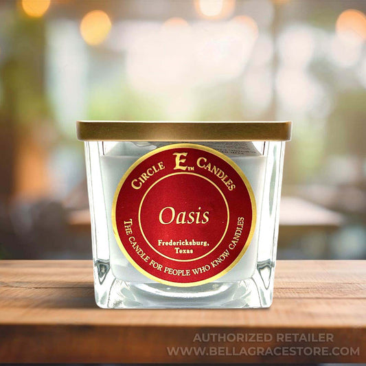 Circle E Candles, Oasis Scent, Small Size Jar Candle, 8oz, 1 Wick