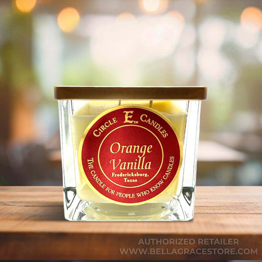 Circle E Candles, Orange Vanilla Scent, Medium Size Jar Candle, 22oz, 2 Wicks