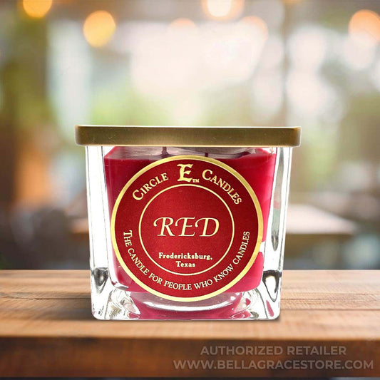 Circle E Candles, Red Scent, Small Size Jar Candle, 8oz, 1 Wick