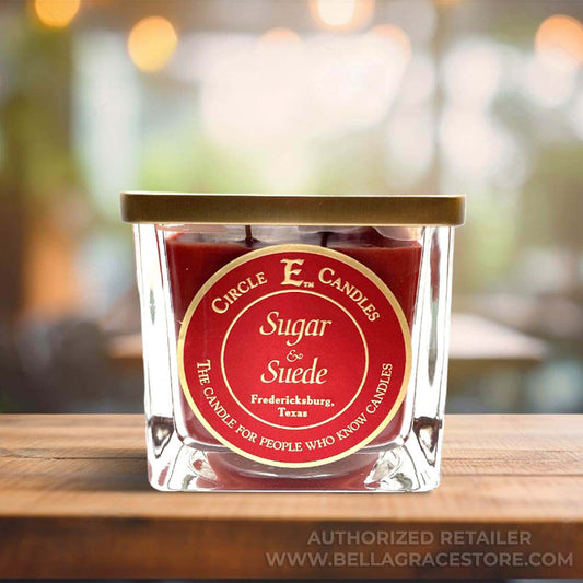 Circle E Candles, Sugar and Suede, Medium Size Jar Candle, 22oz, 2 Wicks