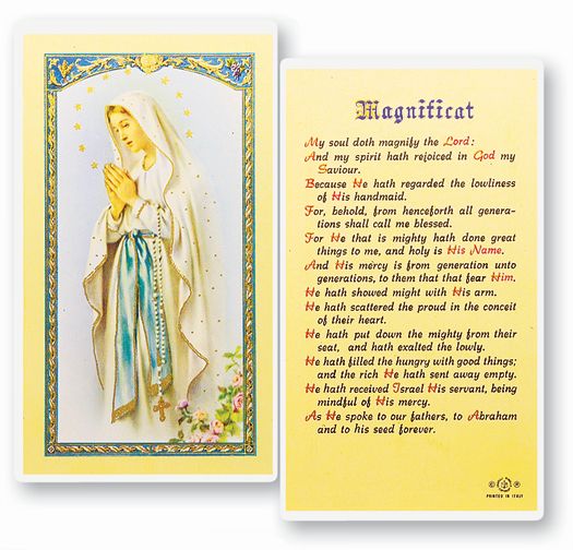 Magnificat Laminated Catholic Prayer Holy Card with Prayer on Back, Single Card