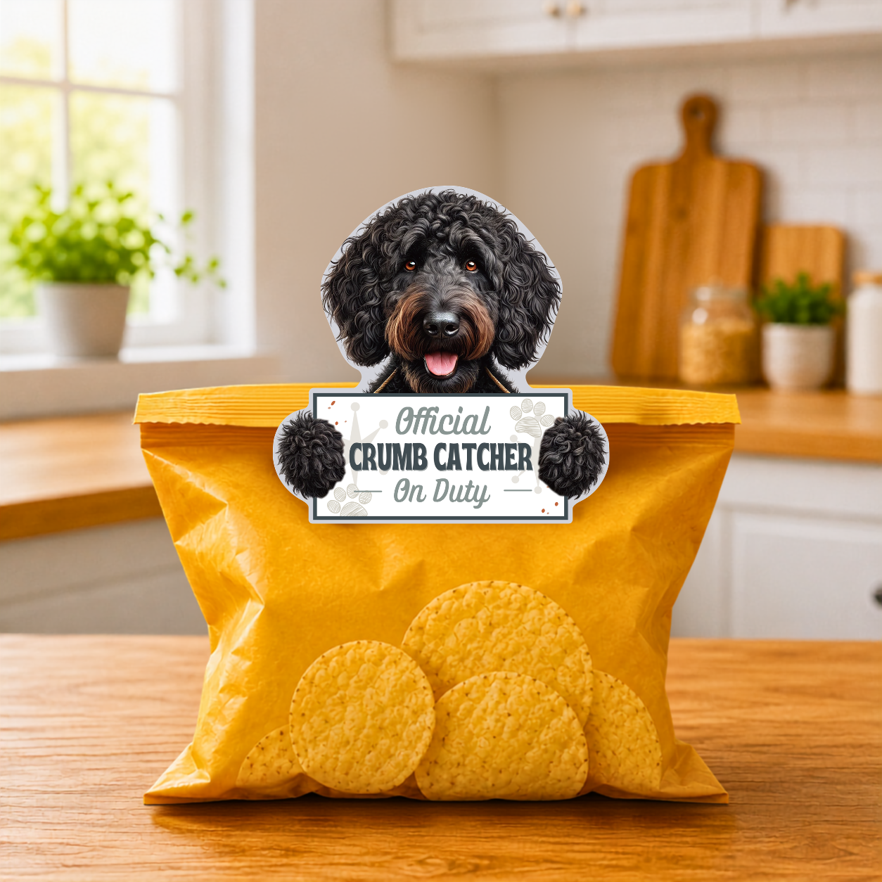 Labradoodle, Black, Chip clip