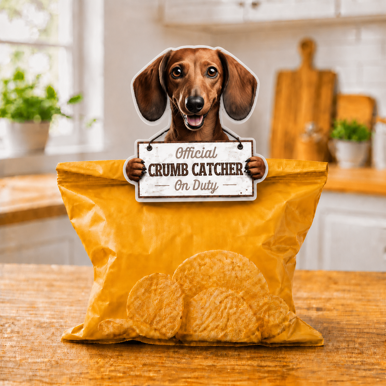 Dachshund, Red, Chip clip
