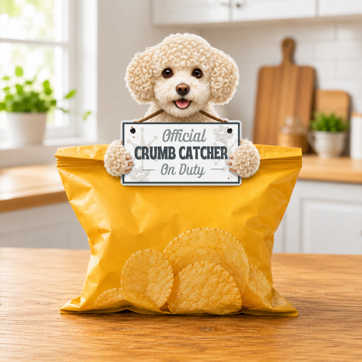 Poodle, White, Chip clip