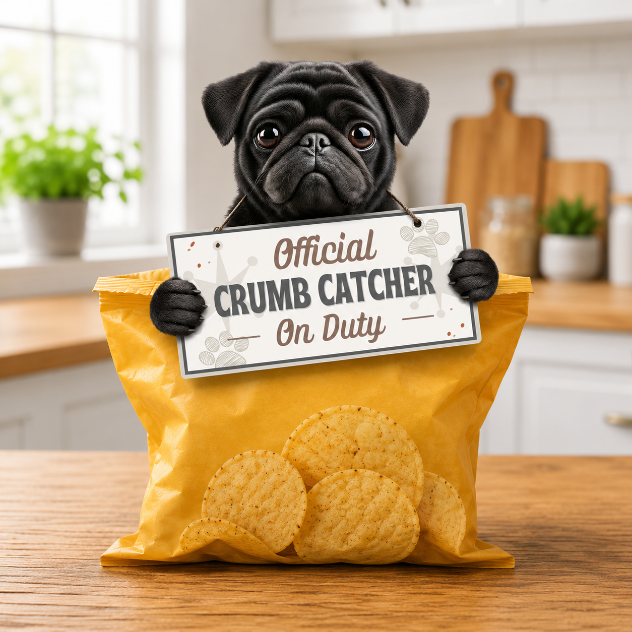Pug, Black, Chip clip