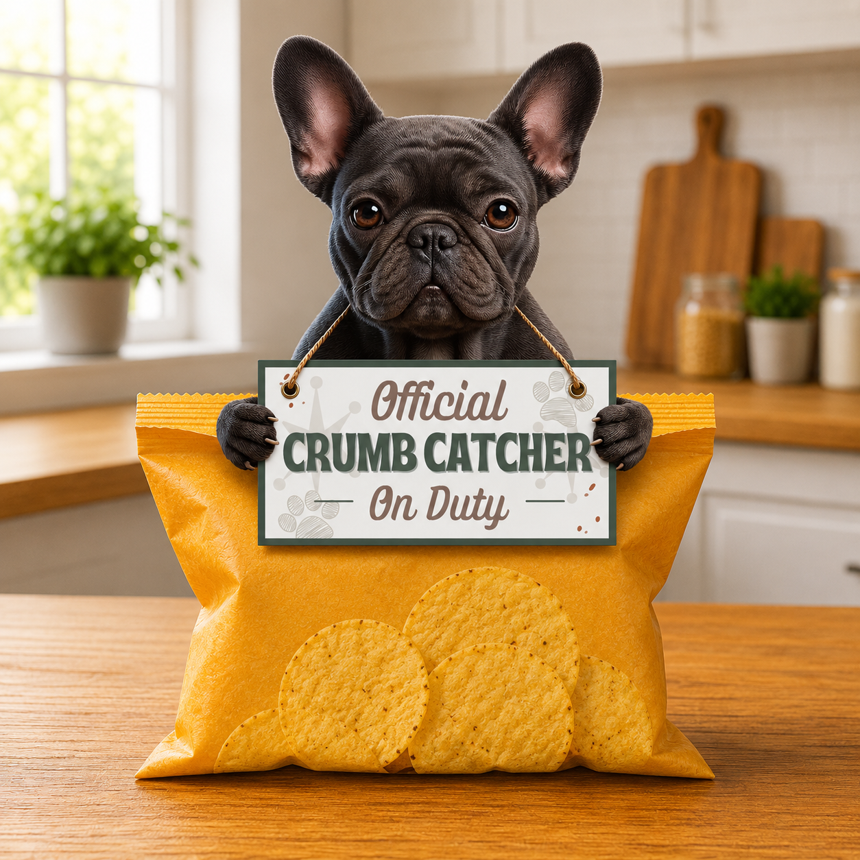 French Bulldog, Black, Chip clip