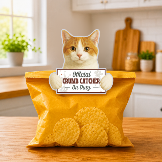 Orange and white cat, Chip clip