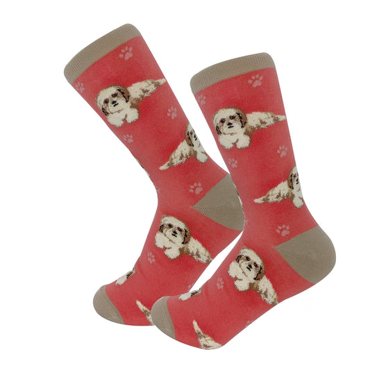 Shi Tzu Tan & White, Full Body Socks