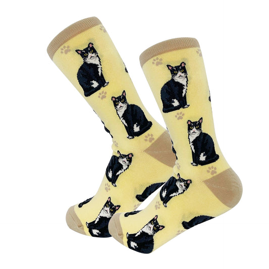 Cat, Black & White, Full Body Socks