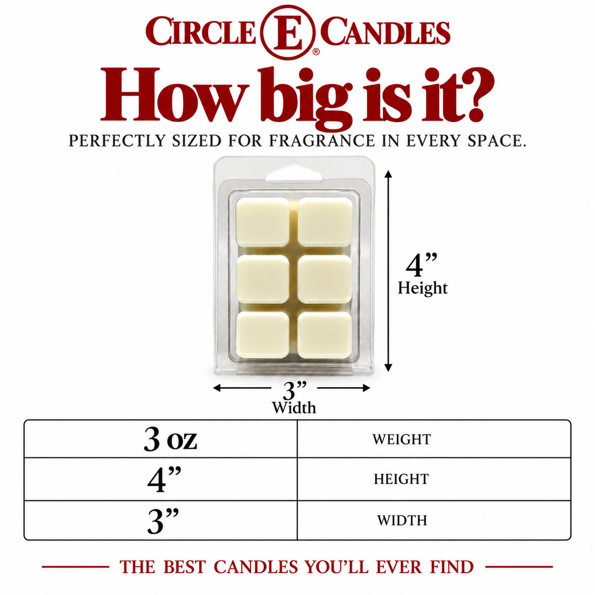 Circle E Candles Orange Spice & Tobacco Scent Wax Melts – Ripe and Sweet Orange with Light Notes of Tobacco, Made in USA, 1 Pack of 6 Individual Cubes, Size 3oz
