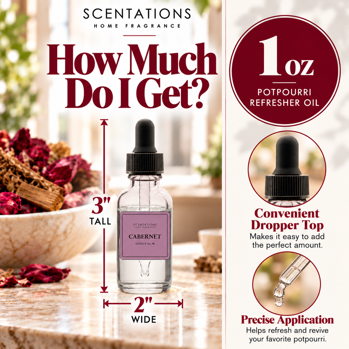 Scentations Cabernet Potpourri Refresher Oil Refill, 1 oz