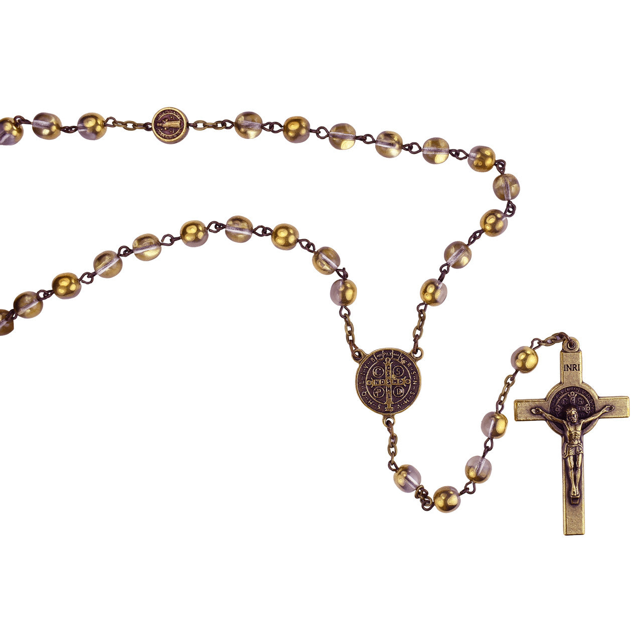 ROSARY ANTIQUE GOLD ST. BENEDICT RSRY