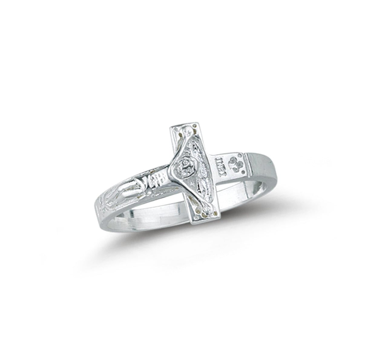 Sterling Silver Crucifix Ring Front