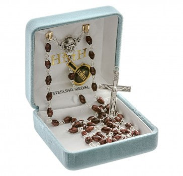 Rosary - Maroon Oval w/SS